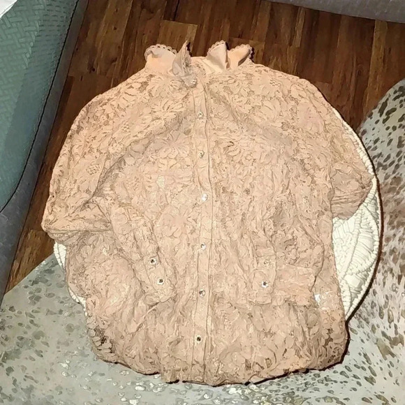 Lace Blouse with Built-in Tank - Picture 1 of 3